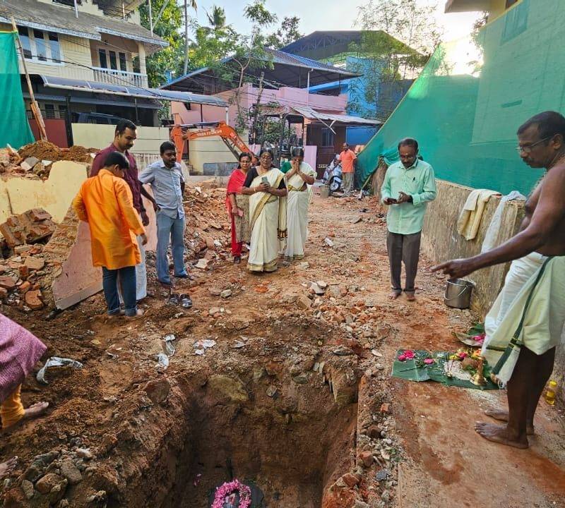 Foundation excavation and pile work