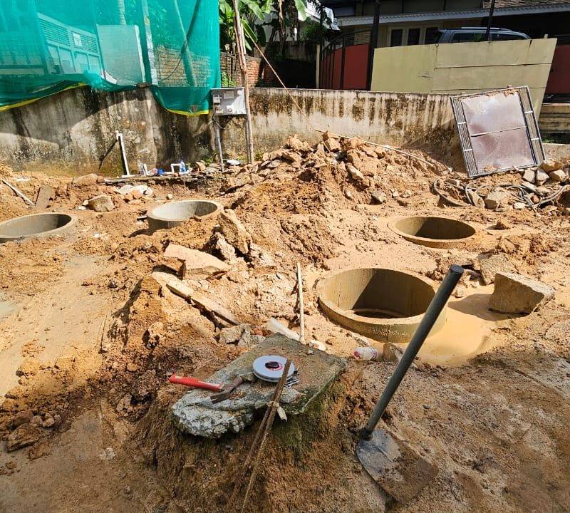 Foundation excavation and pile work