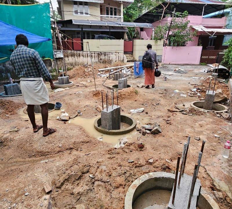 Foundation excavation and pile work