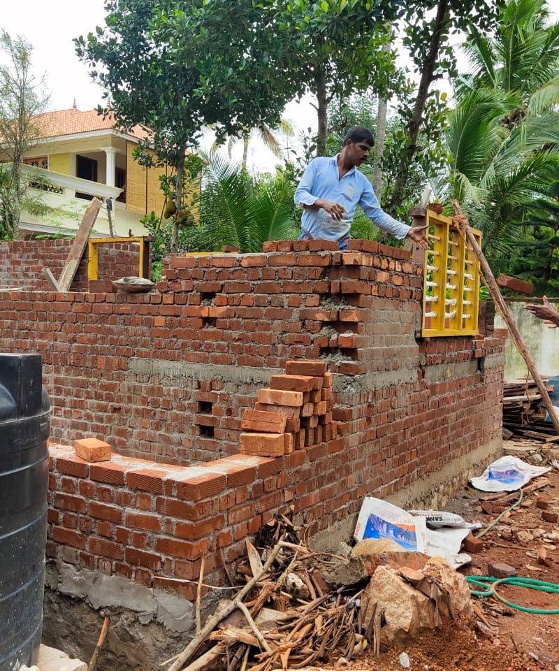 Brick walls and lintel formwork