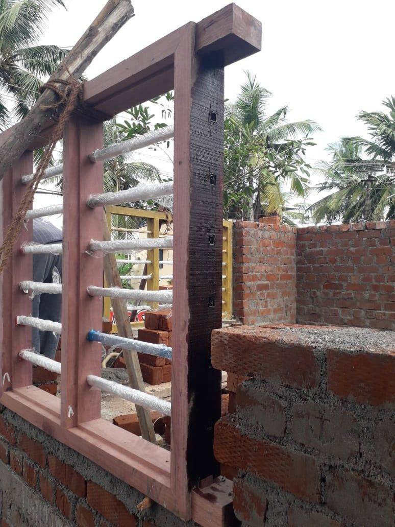 Brick walls and lintel formwork