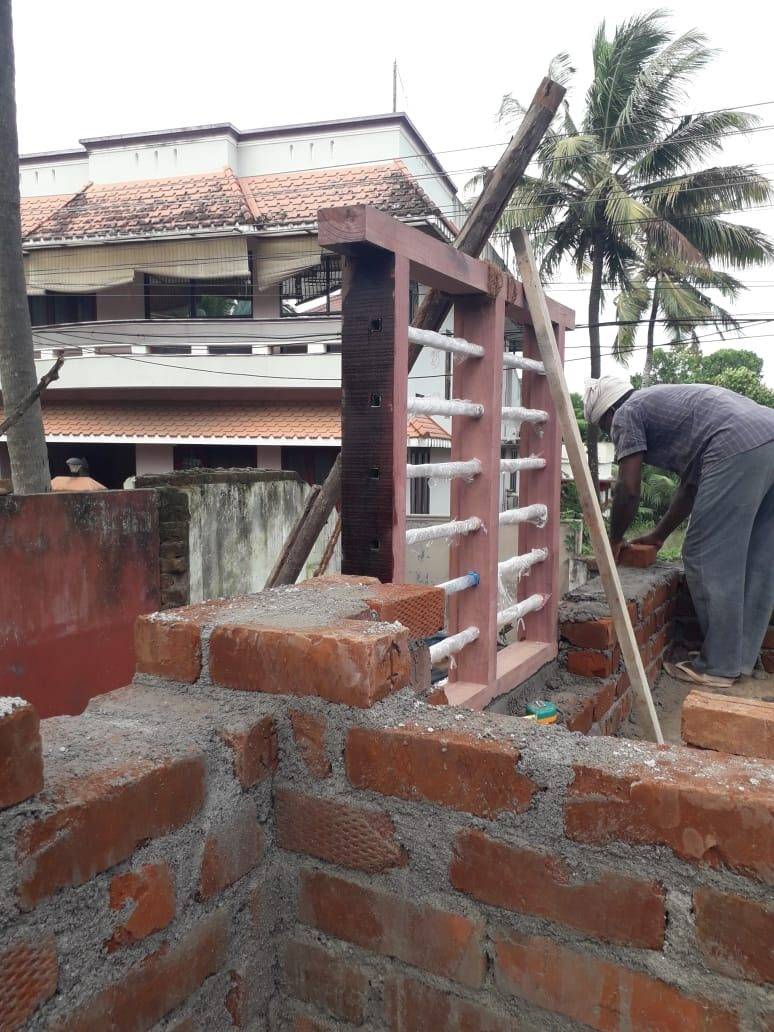 Brick walls and lintel formwork