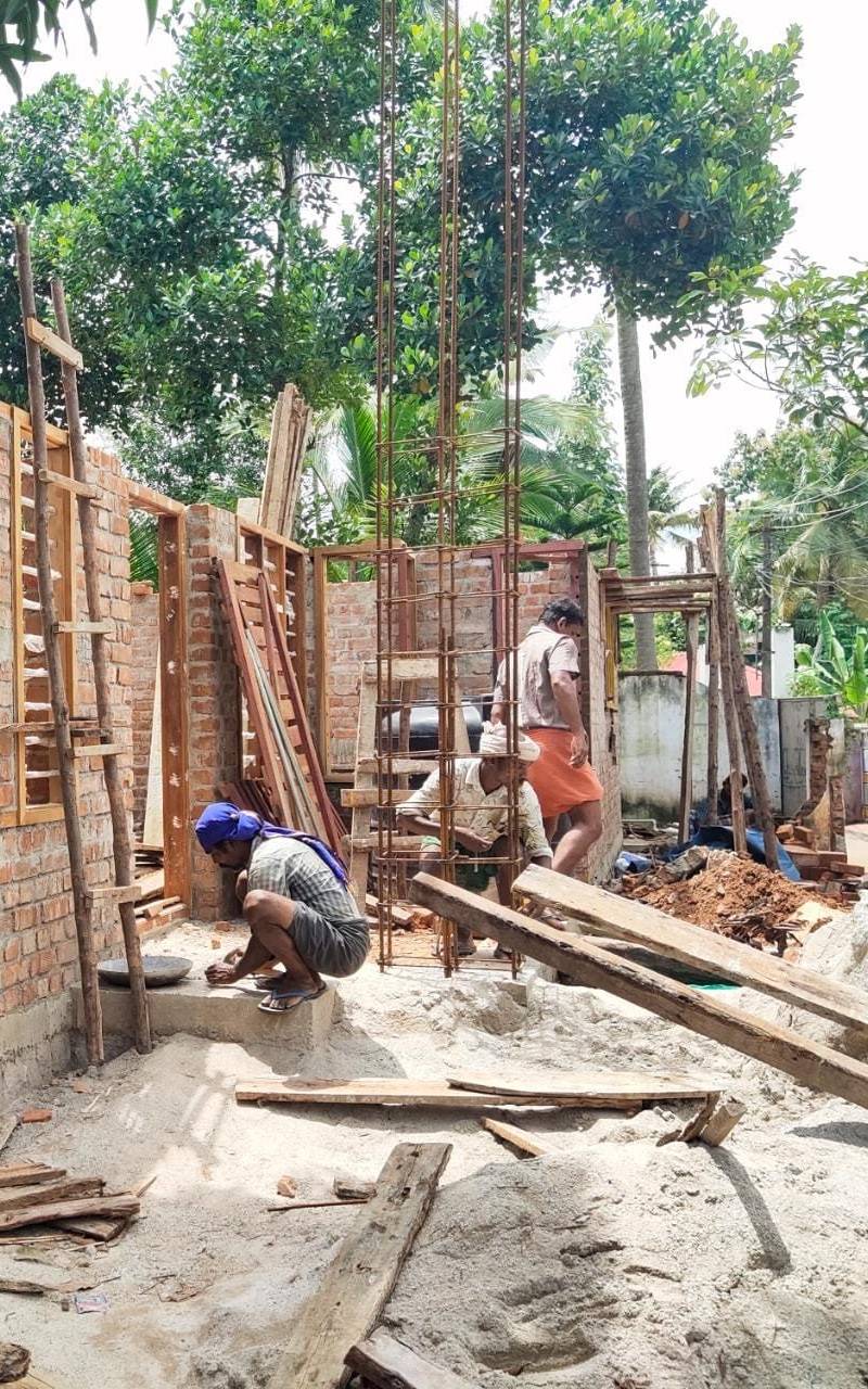 Brick walls and lintel formwork