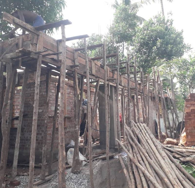 Brick walls and lintel formwork