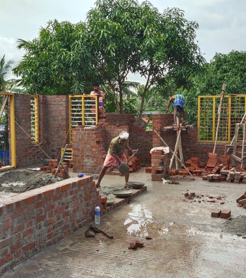 Brick walls and lintel formwork