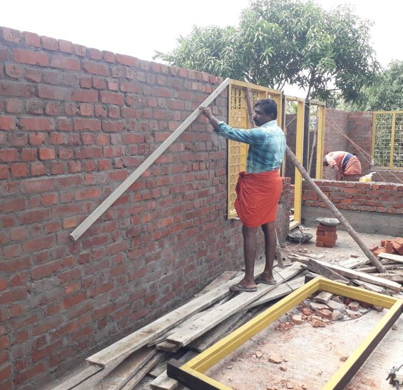 First floor walls and roof slab