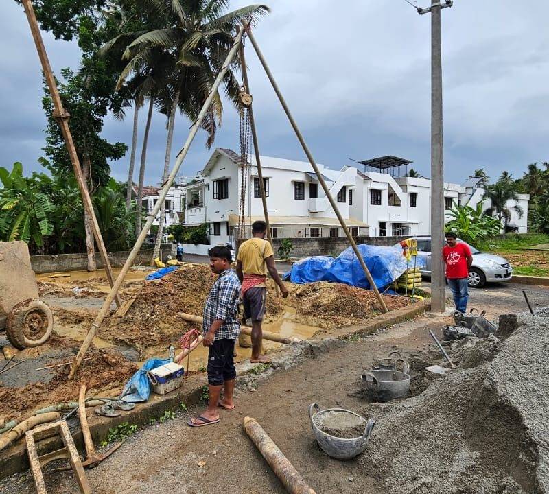 Site preparation and column footings