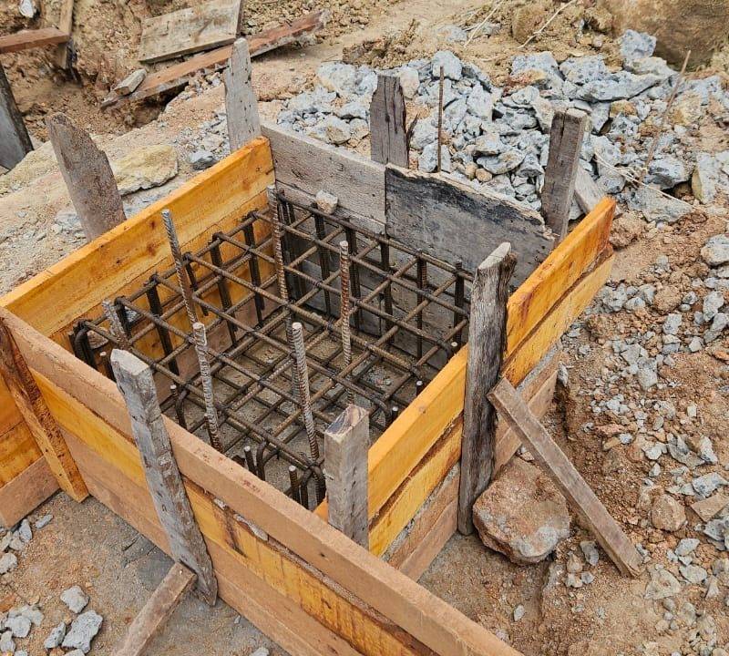Site preparation and column footings