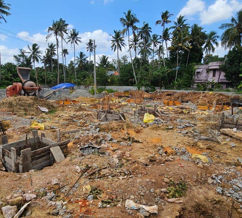 Site preparation and column footings