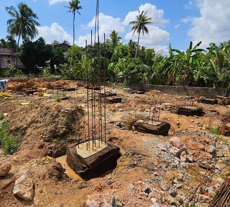 Site preparation and column footings