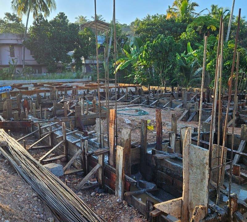 Site preparation and column footings