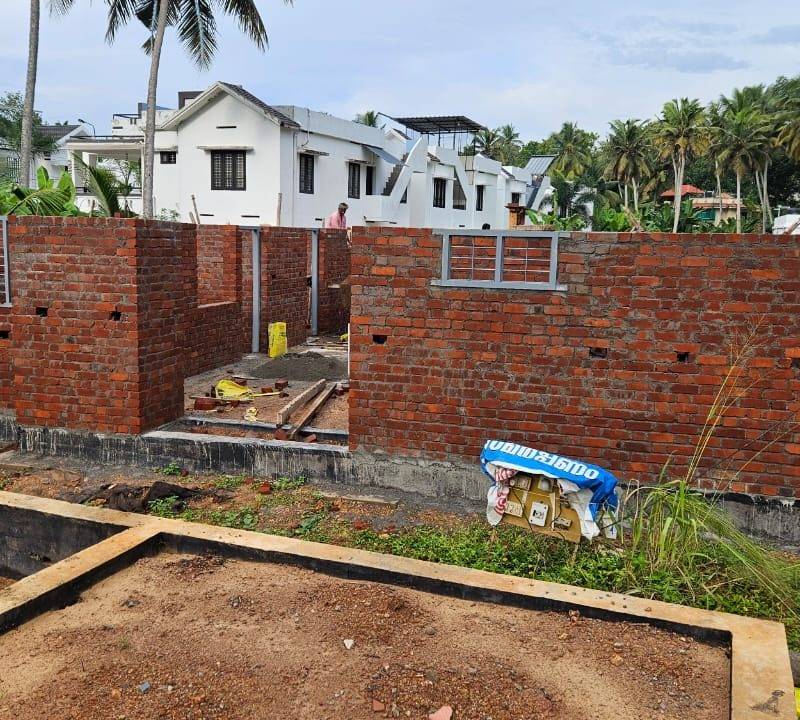 Brick walls and lintel level