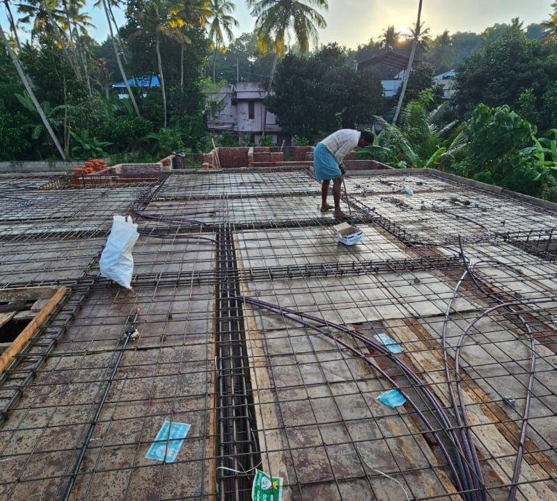 Slab work and upper floor walls