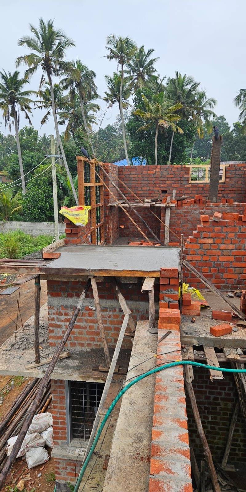 Slab work and upper floor walls