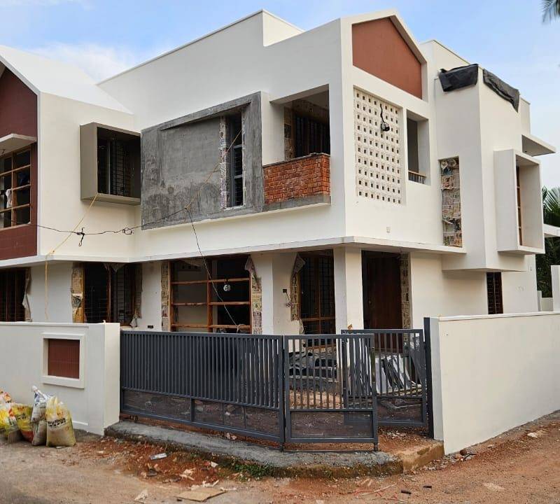 Completed contemporary two-storey home exterior