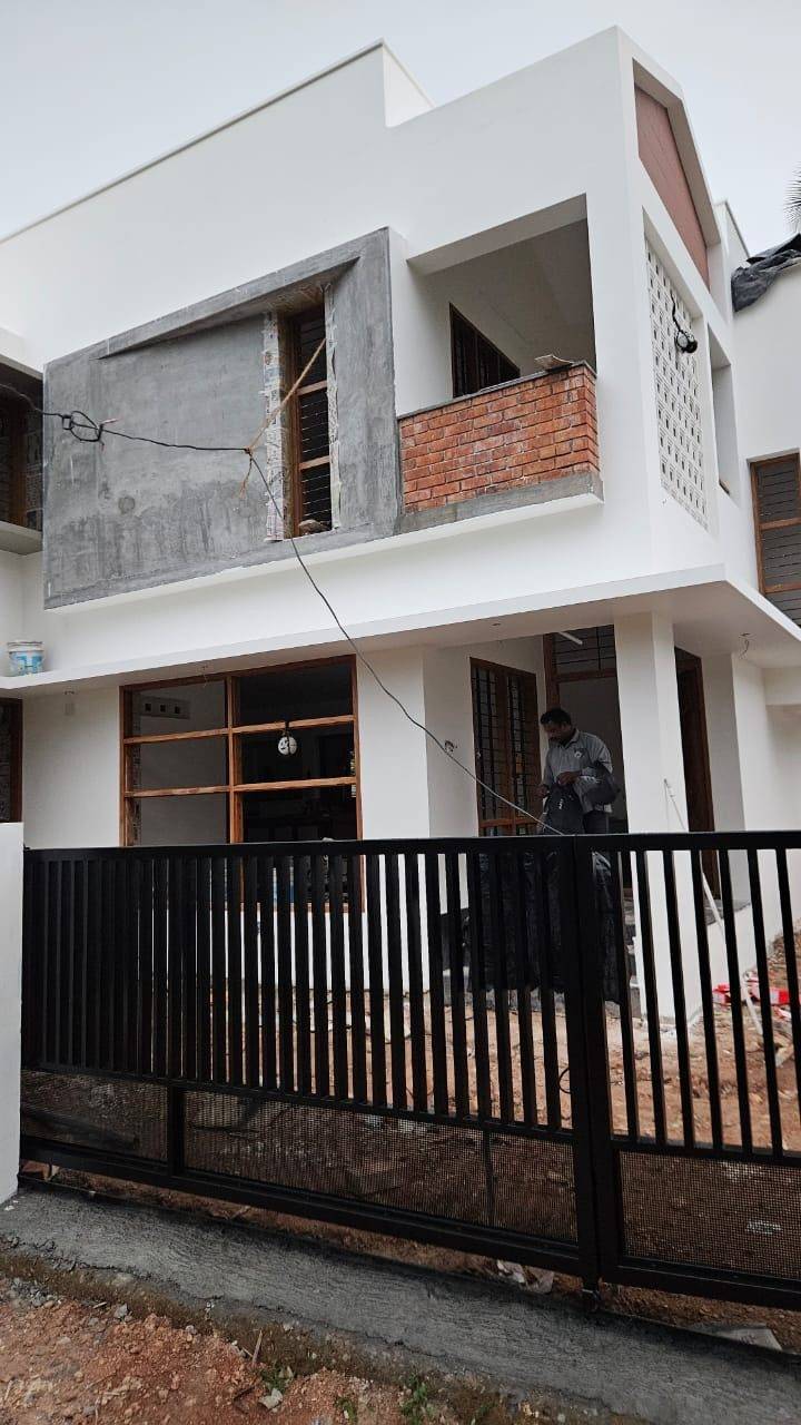 Completed contemporary two-storey home exterior