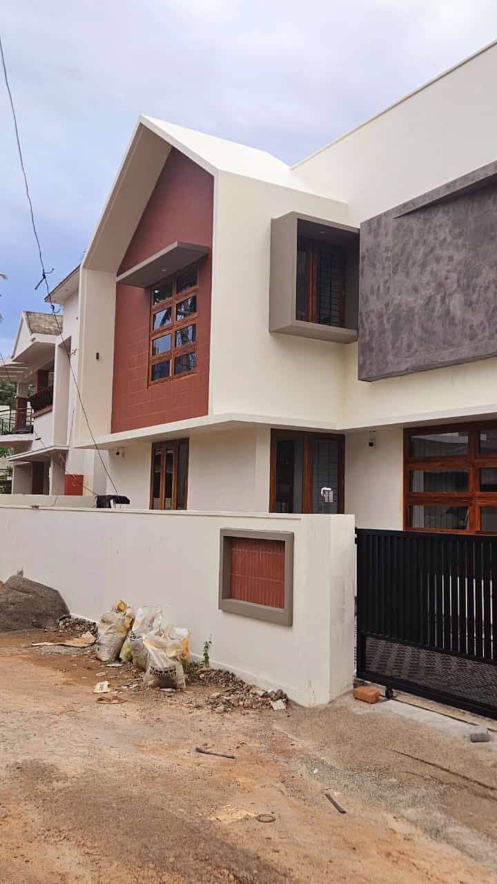 Completed contemporary two-storey home exterior