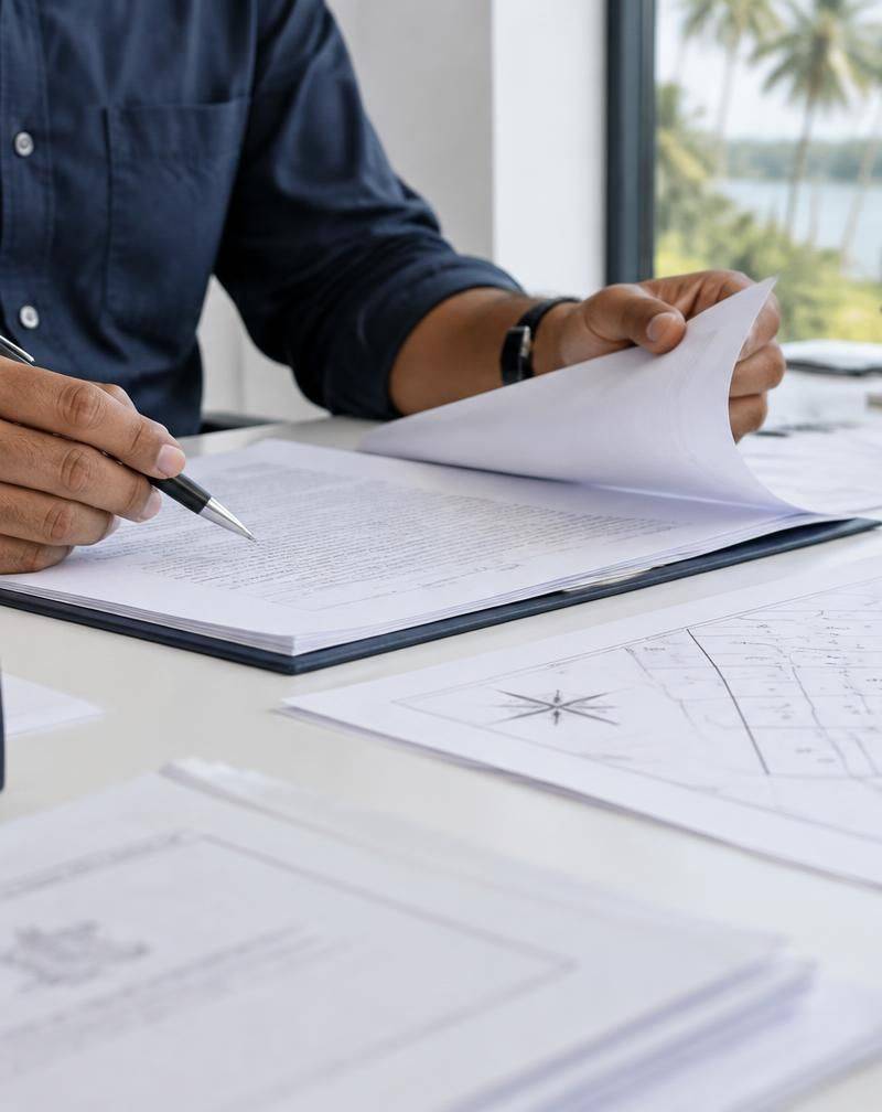Property documents being reviewed